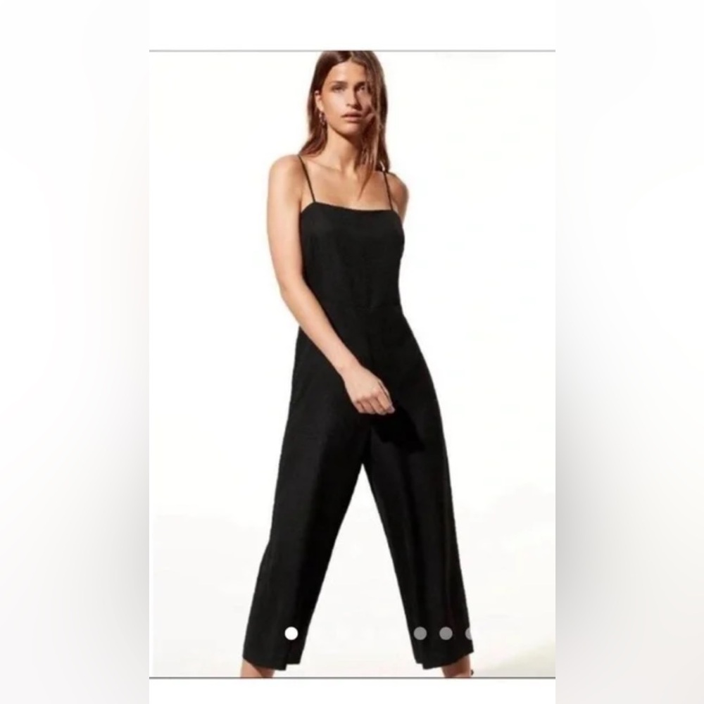 Aritzia Babaton Esteban Wide Leg Spaghetti Strap Jumpsuit Black Size 6